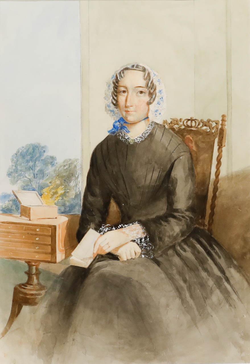 Aquarelle du 19e siècle - Portrait de Mme Dalgairns en vente 1