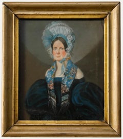 Antique German School Early 19th Century Pastel - Portrait of Hanne Simon of Hesslien
