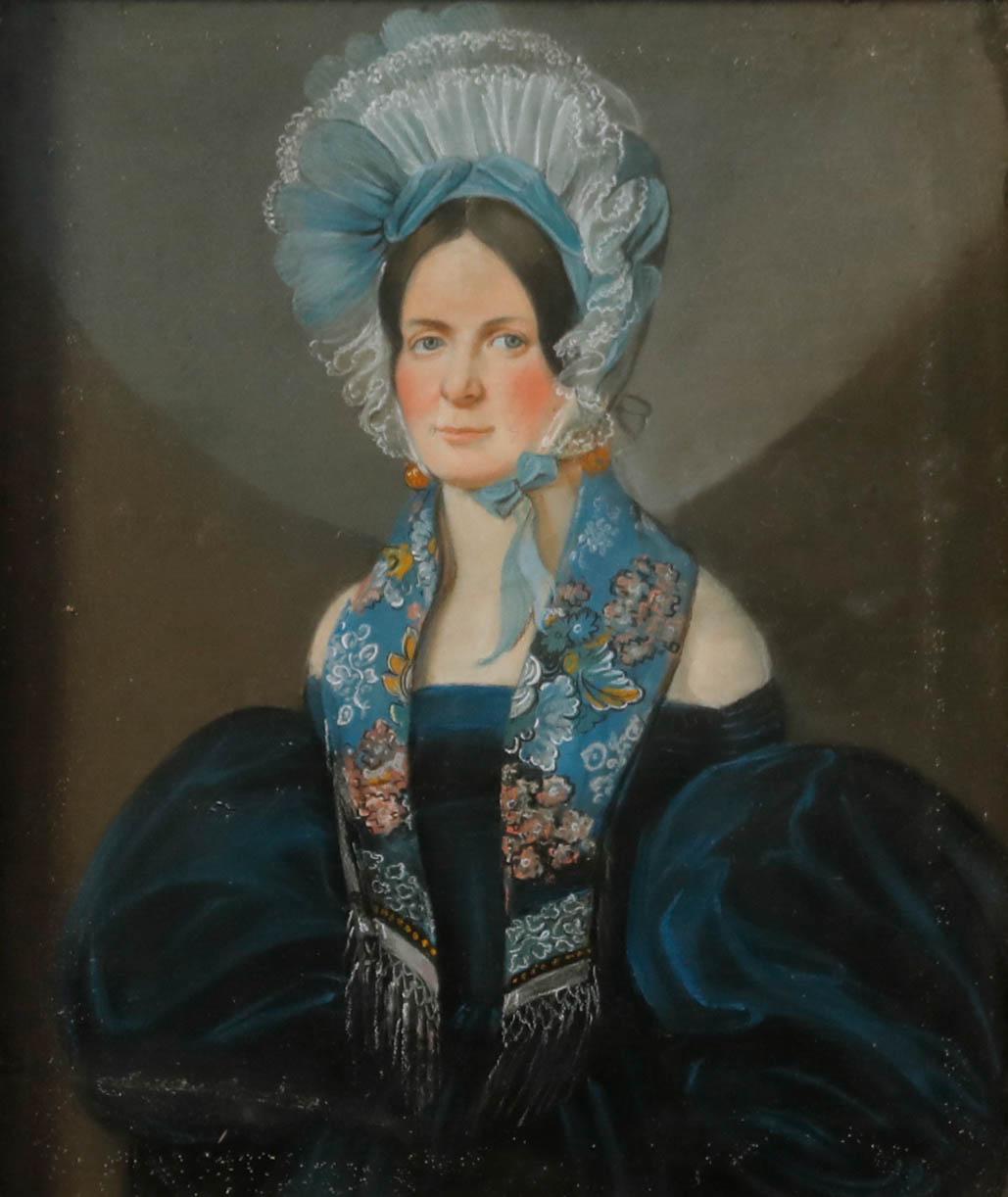 Pastell der deutschen Schule des frühen 19. Jahrhunderts – Porträt von Hanne Simon aus Hesslien – Art von Unknown