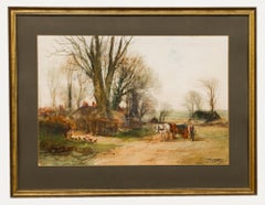1907 Watercolour - Back from the Fields