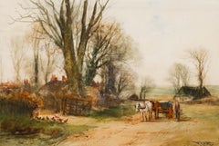 1907 Watercolour - Back from the Fields