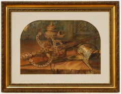 Fine Late 19th Century Watercolour - Ceremonial Sword Still Life