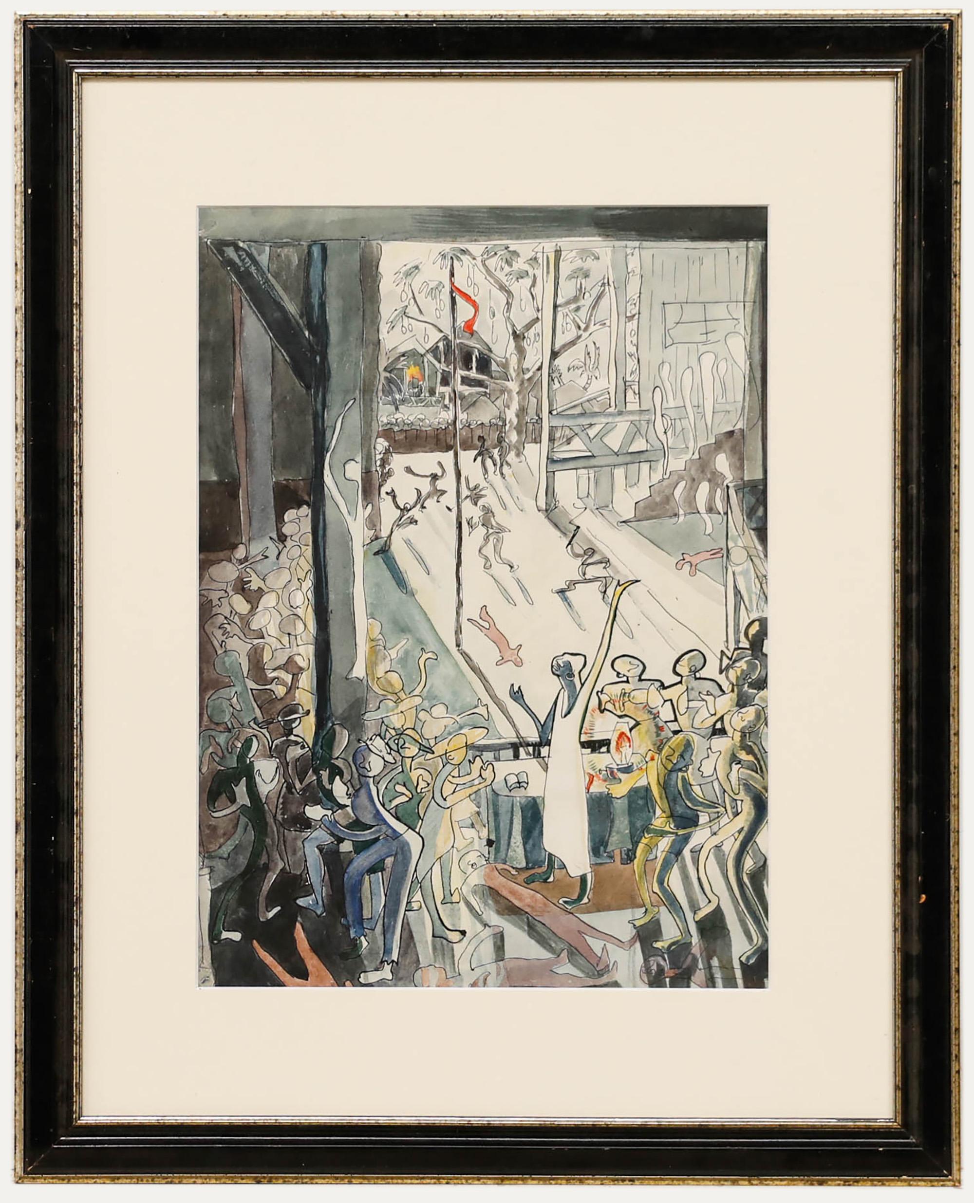May Broadhurst Poynton (act.1930-1950) - Aquarelle, Un mambo haïtien