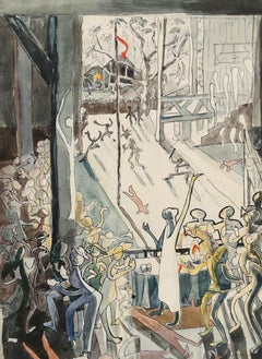 May Broadhurst Poynton (act.1930-1950) - Watercolour, A Haitian Mambo