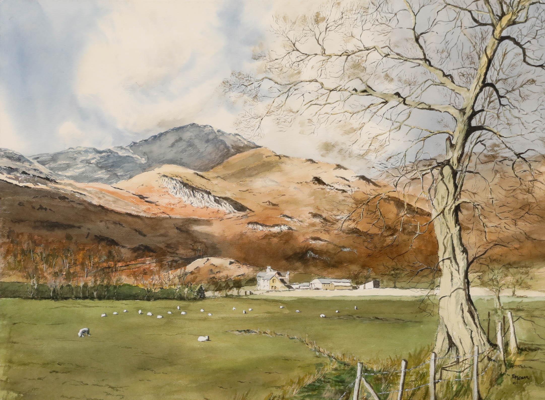 Enid Mildred Gear  - 1980 Acuarela, Granja de Cumbria Hill - Art de Unknown