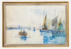 Albert Procter (1864-1909) - Framed Watercolour, Castletown Fishing Boats