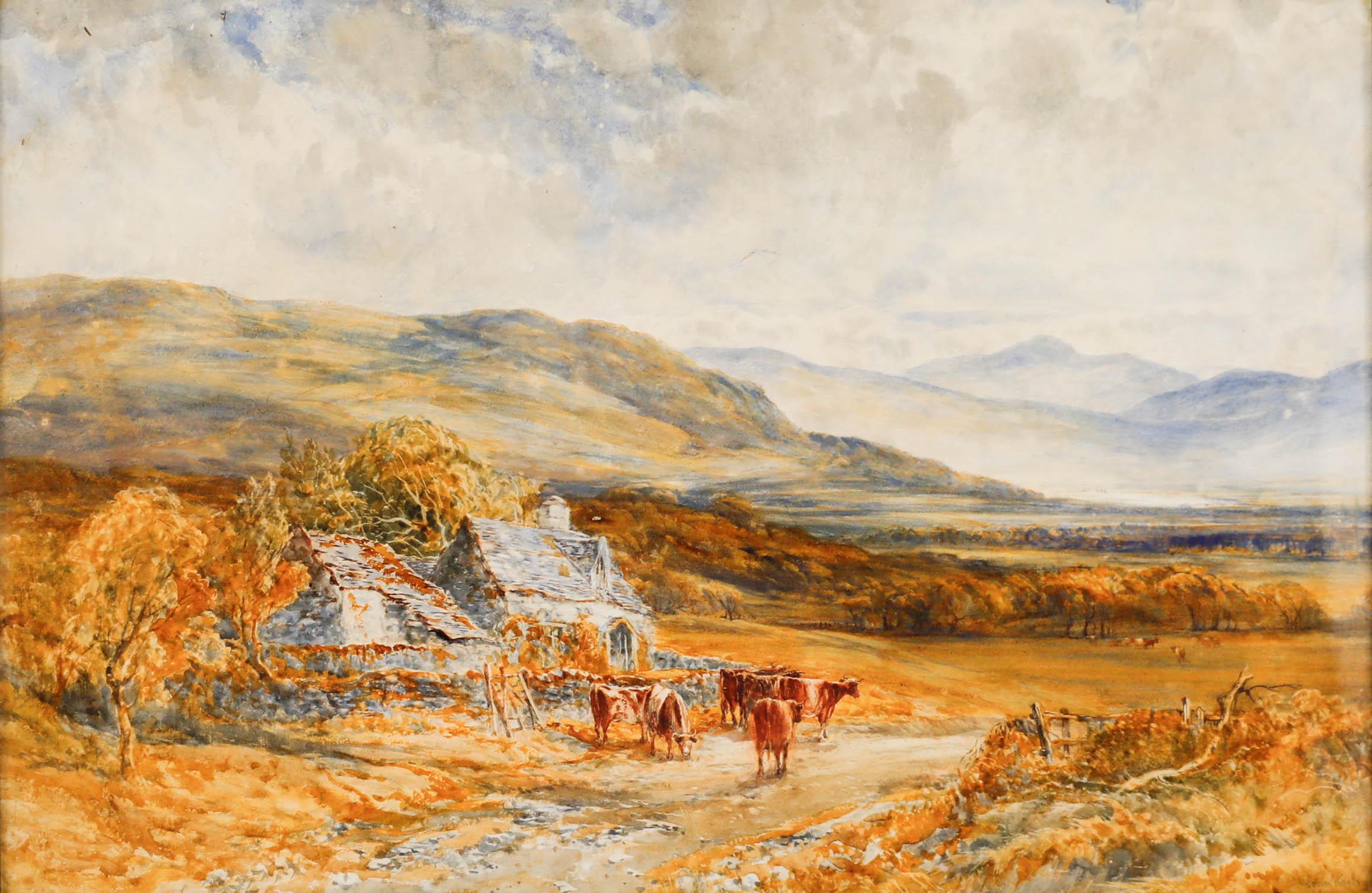 John Keeley RBSA (1849-1930) - Framed Watercolour, A Valley Farm North Wales - Art by Unknown