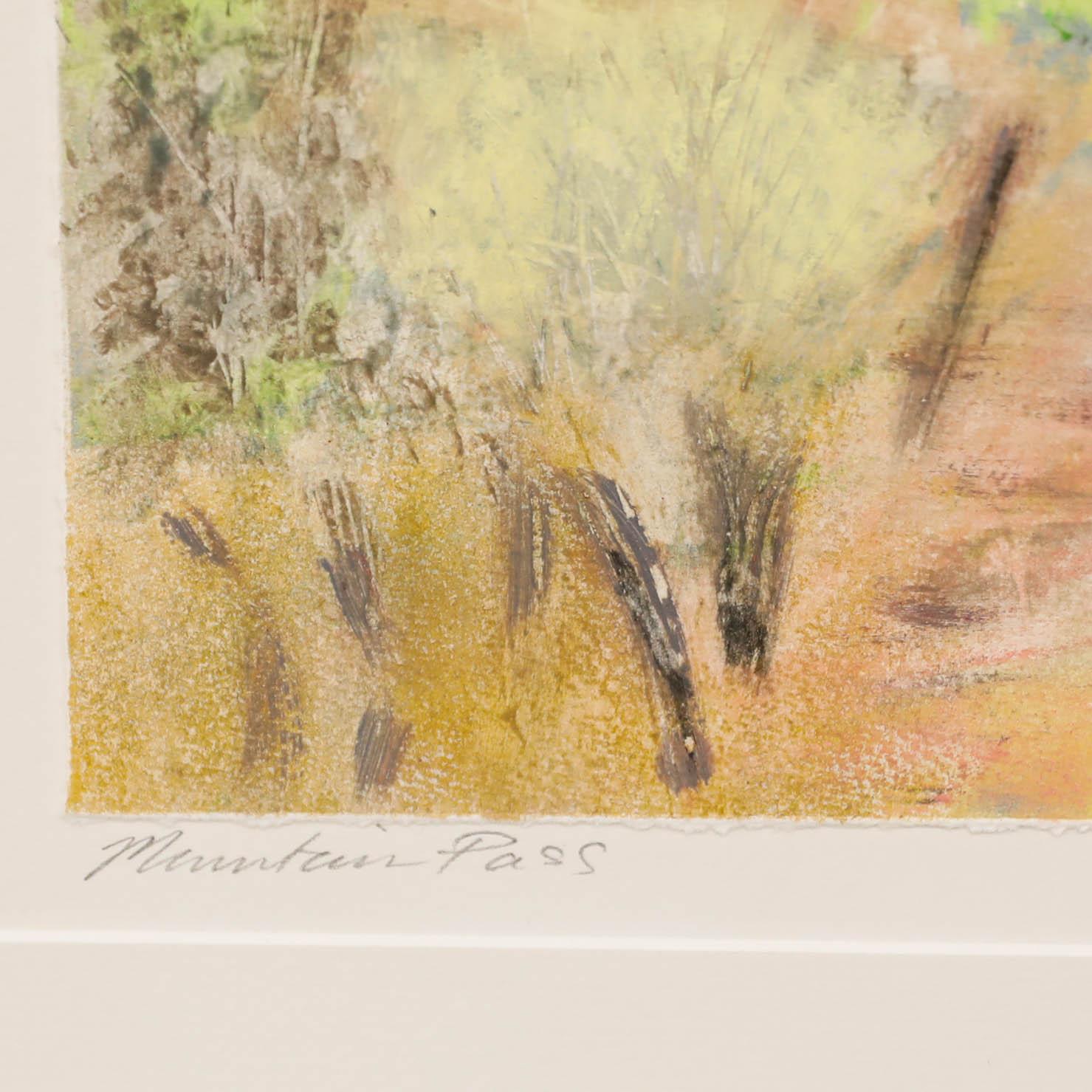 Sue Rolle, aquarelle contemporaine sur papier. Mountain Pass