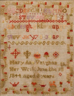 Mary Ann Vaughn  - 1844 Embroidery, Sampler