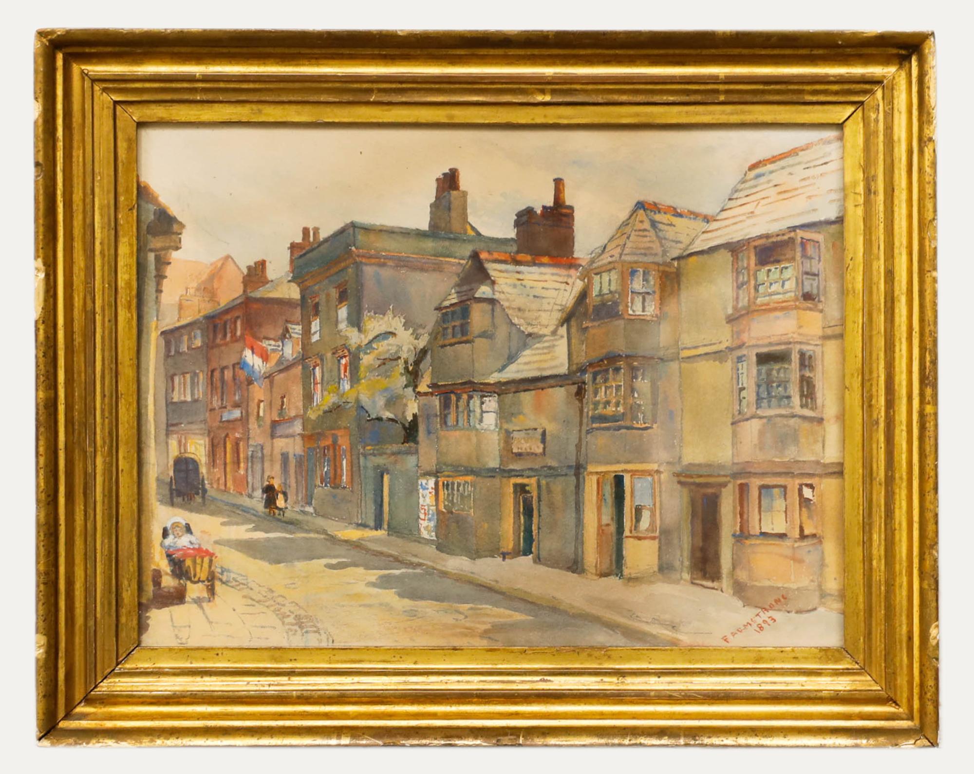 Unknown Landscape Art - F. Armstrong - Framed Late 19th Century Watercolour, George Street, Oxford