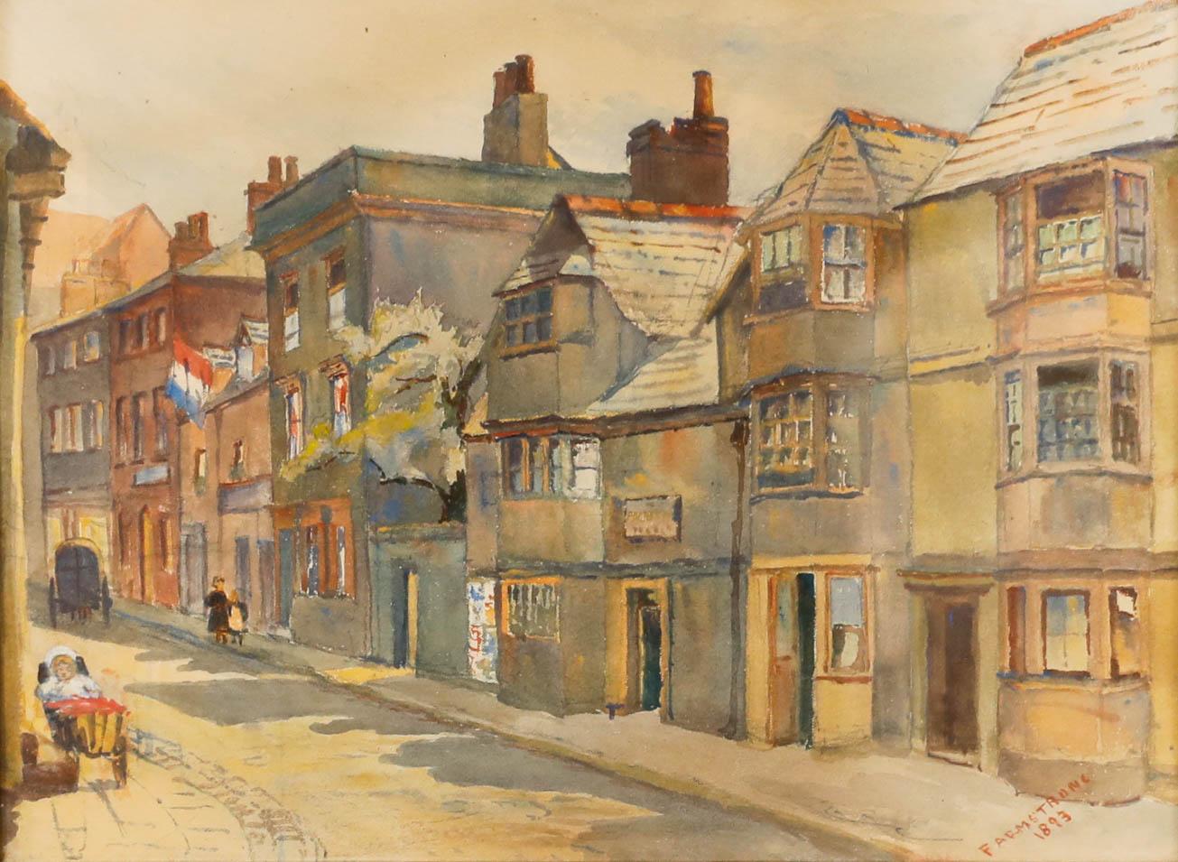 F. Armstrong - Framed Late 19th Century Watercolour, George Street, Oxford - Art by Unknown