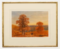 William Bennet (1811-1871) - 1864 Watercolour, Autumn Walk