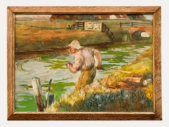Maurice Canning Wilks (1910-1984) - Aquarelle du milieu du 20e siècle, River Dredger