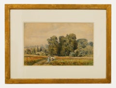 Aquarelle encadrée de l'English School de la fin du 19e siècle - Edgbaston Pool