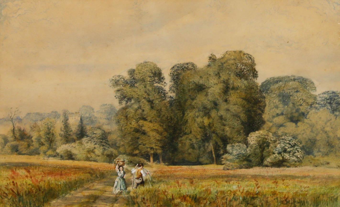 Gerahmtes Aquarell der English School aus dem späten 19. Jahrhundert - Edgbaston Pool – Art von Unknown