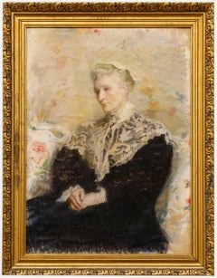 Late 19th Century Watercolour - Lady In a Lace Shawl