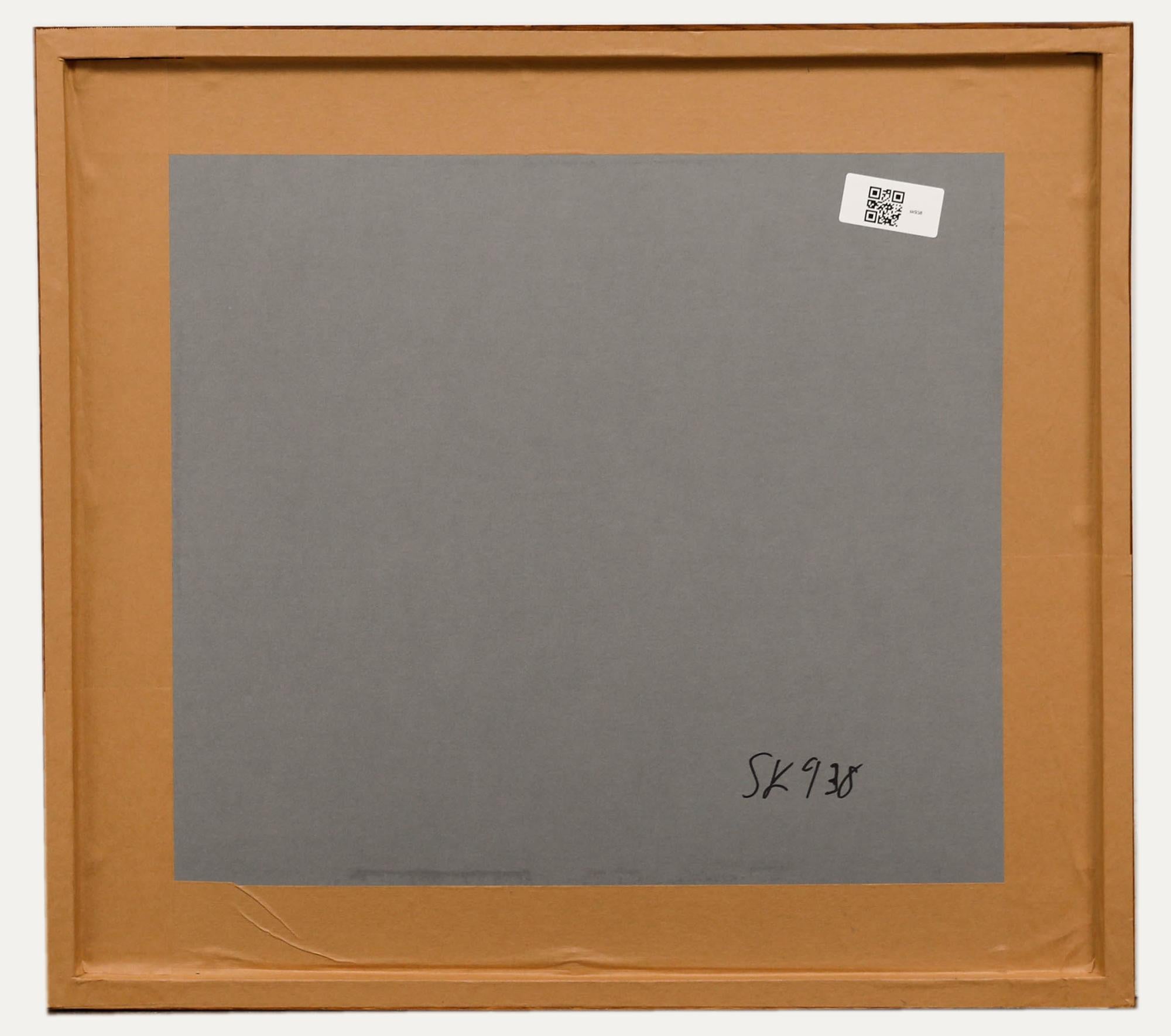 Acuarela del siglo XIX - Ganado junto al molino de viento - Landscape Art Blanco de Unknown