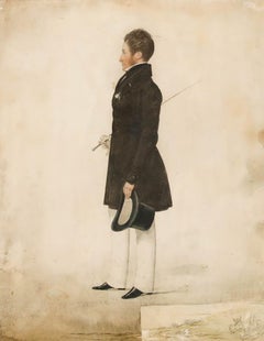 19th Century Watercolour - The Fencer