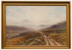 Arthur Henry Enock (1839-1917) - 1856 Aquarell, Herd auf dem Moorland Path