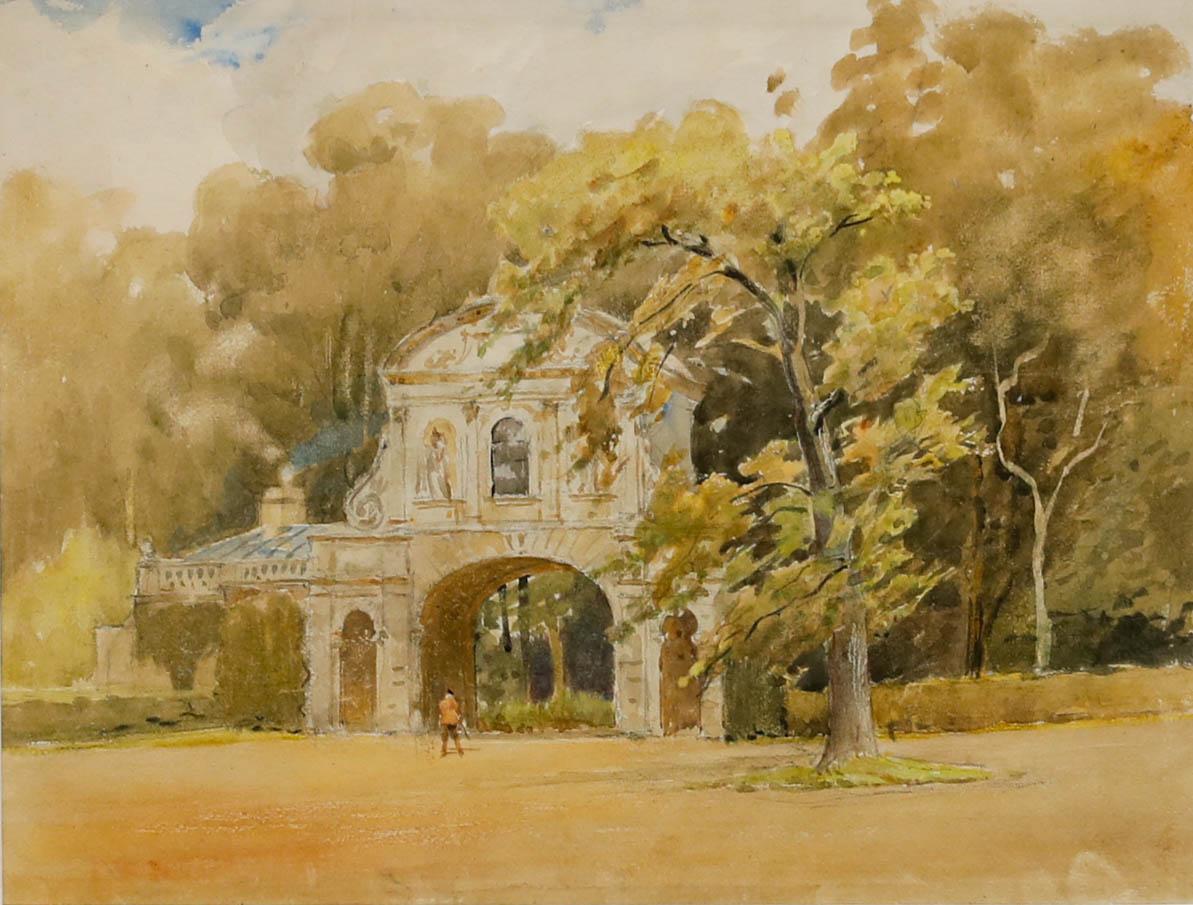 Alfred Henry Hart (1866-1953) - Aquarelle encadrée, Old Temple Bar - Art de Unknown