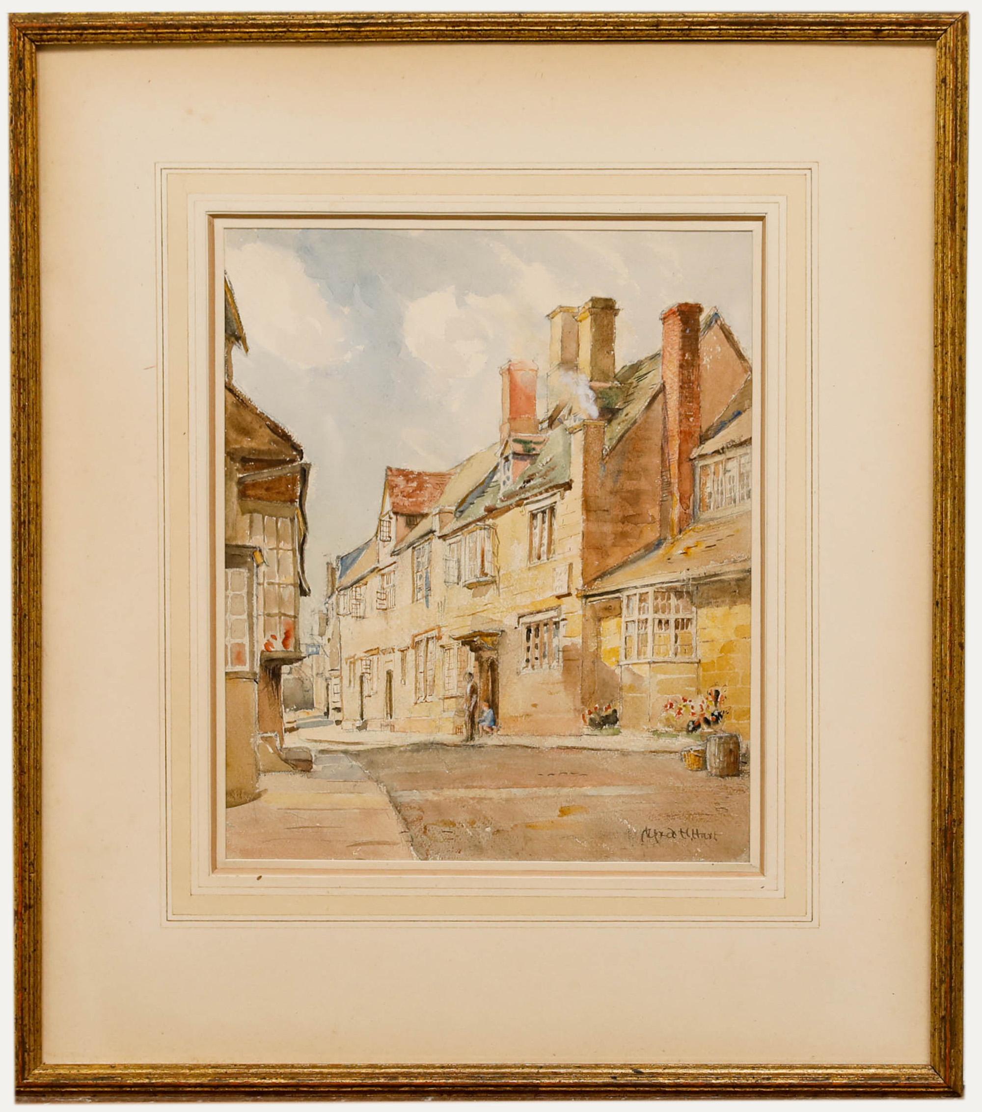 Alfred Henry Hart (1866-1953) - Framed Watercolour, A Street in Chipping Camden