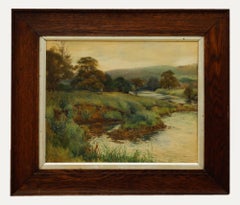 Cuthbert Crossley (1883-1960) - 1907 Watercolour, Meadow by the River Cuthbert Crossley (1883-1960) - 1907 Watercolour, Meadow by the River