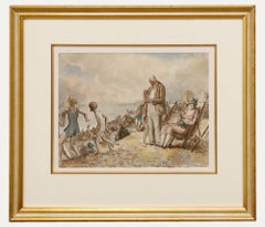 Harold Hope Read (1881-1959) - Gerahmt  Aquarell, Crowds on the Beach