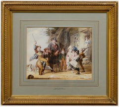 Antique Robert Farrier (1796-1879), - Mid 19th Century Watercolour, Playing Soldiers