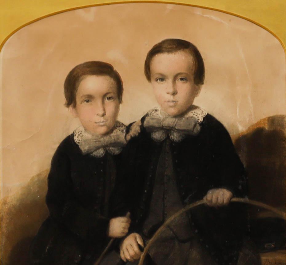 J. Buchanan - 1859 Aquarell, Die Brüder, Die Brüder – Art von Unknown