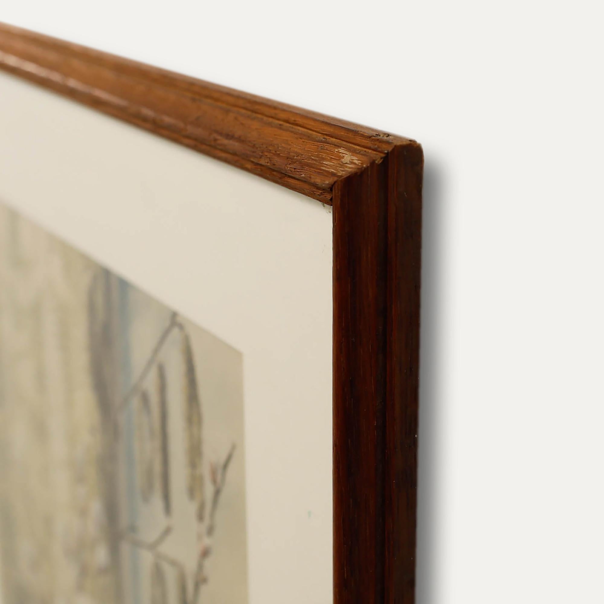 K. Hartel - Framed Mid 20th Century Watercolour, Still Life of Magnolia Flowers For Sale 1