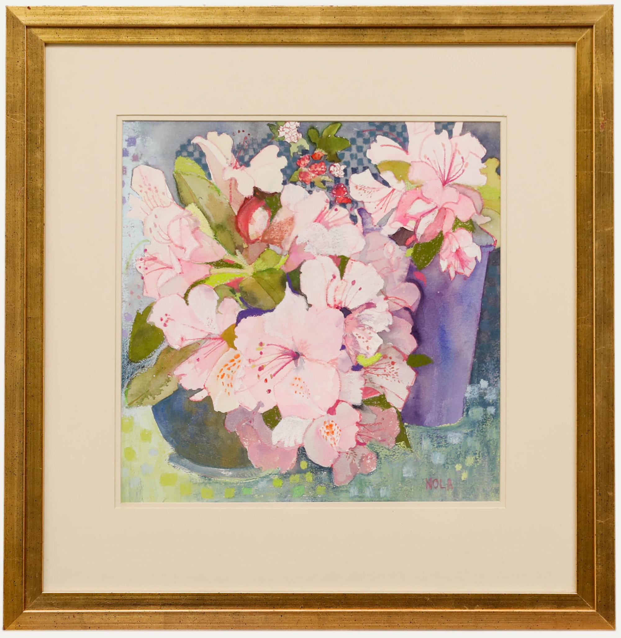 Nola Armstrong - 20th Century Watercolour, Hibiscus Bouquet