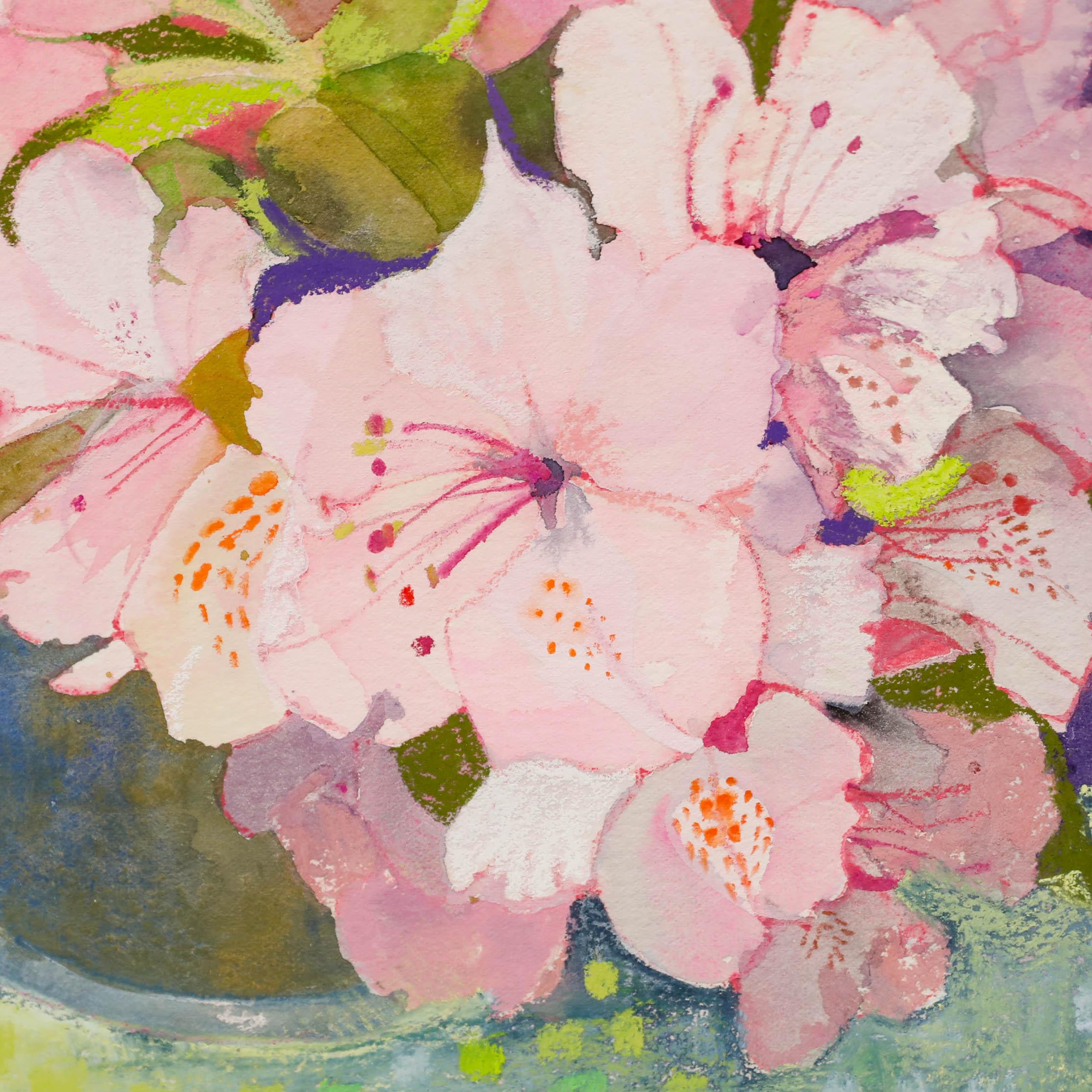Aquarelle du 20e siècle, Bouquet d'hibiscus de Nola Armstrong en vente 1