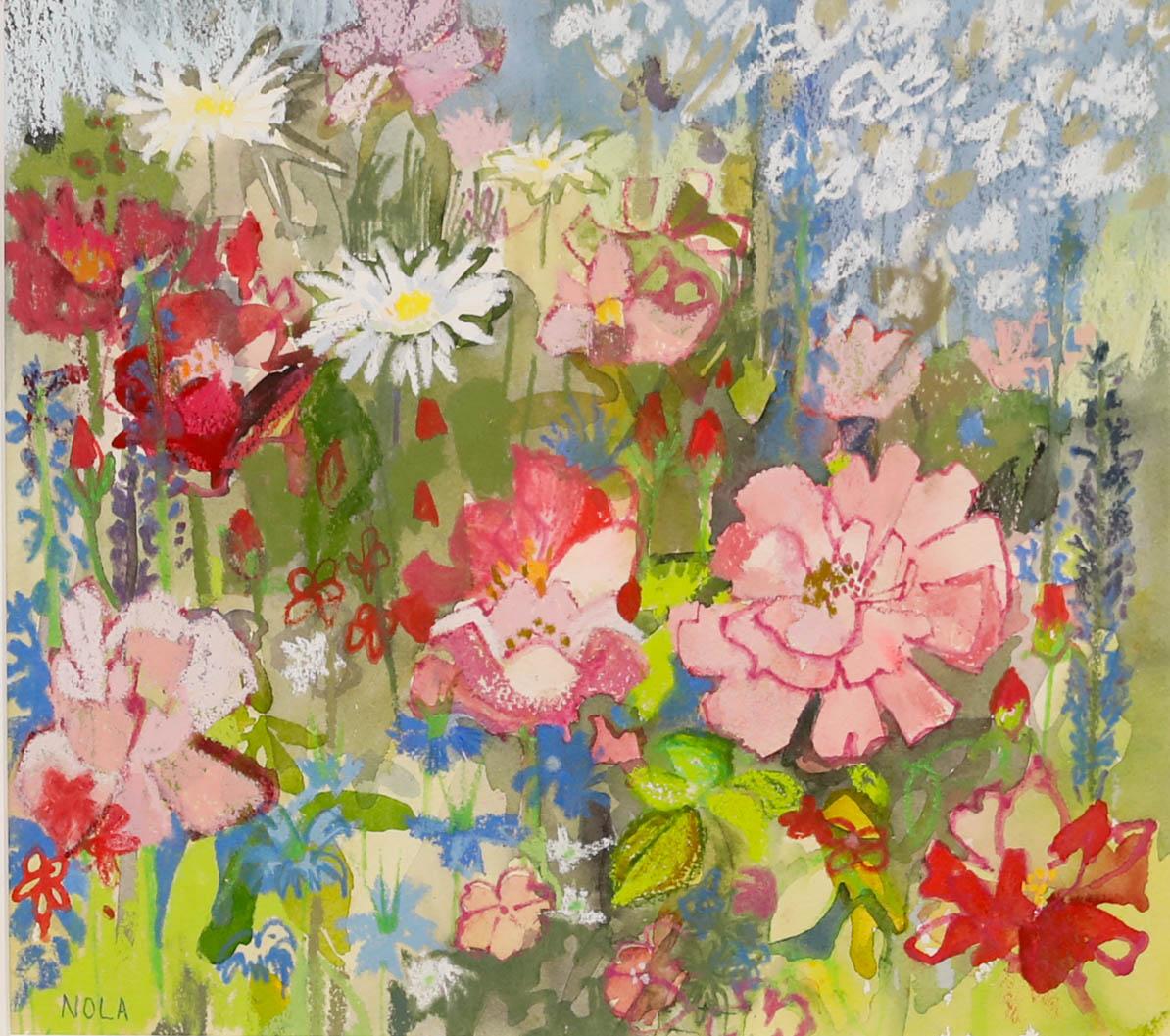 Pastel Nola Armstrong, 20e siècle, Meadow Wildflower - Art de Unknown