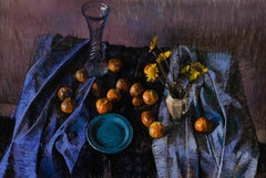 Stephen Ward - Framed 20th Century Pastel, Blue & Yellow Still Life
