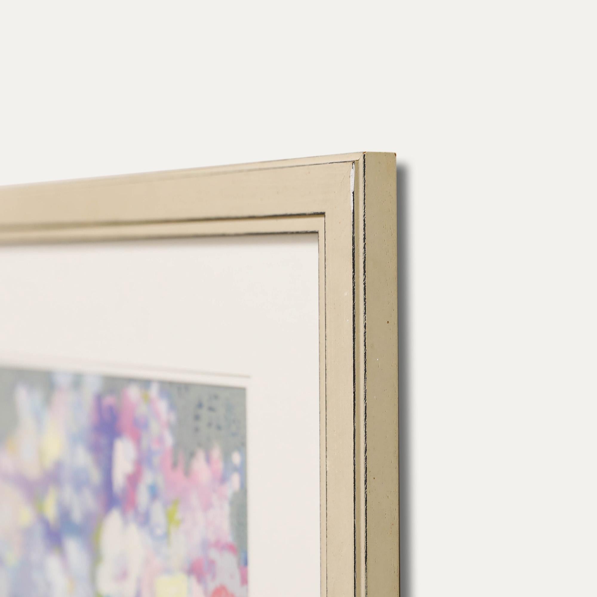 Nola Armstrong - Pastel du 20e siècle, Fleurs d'été en bleu en vente 1