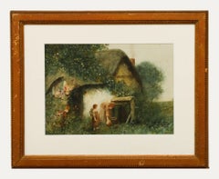 Frederick Hines (fl.1875-1928) - Framed Watercolour, The Cottage Well