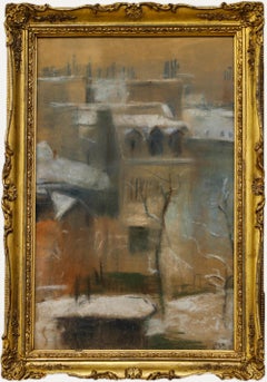 Cecile Hertz-Eyrolles (1875-1974) - Framed Pastel, The Snowy City