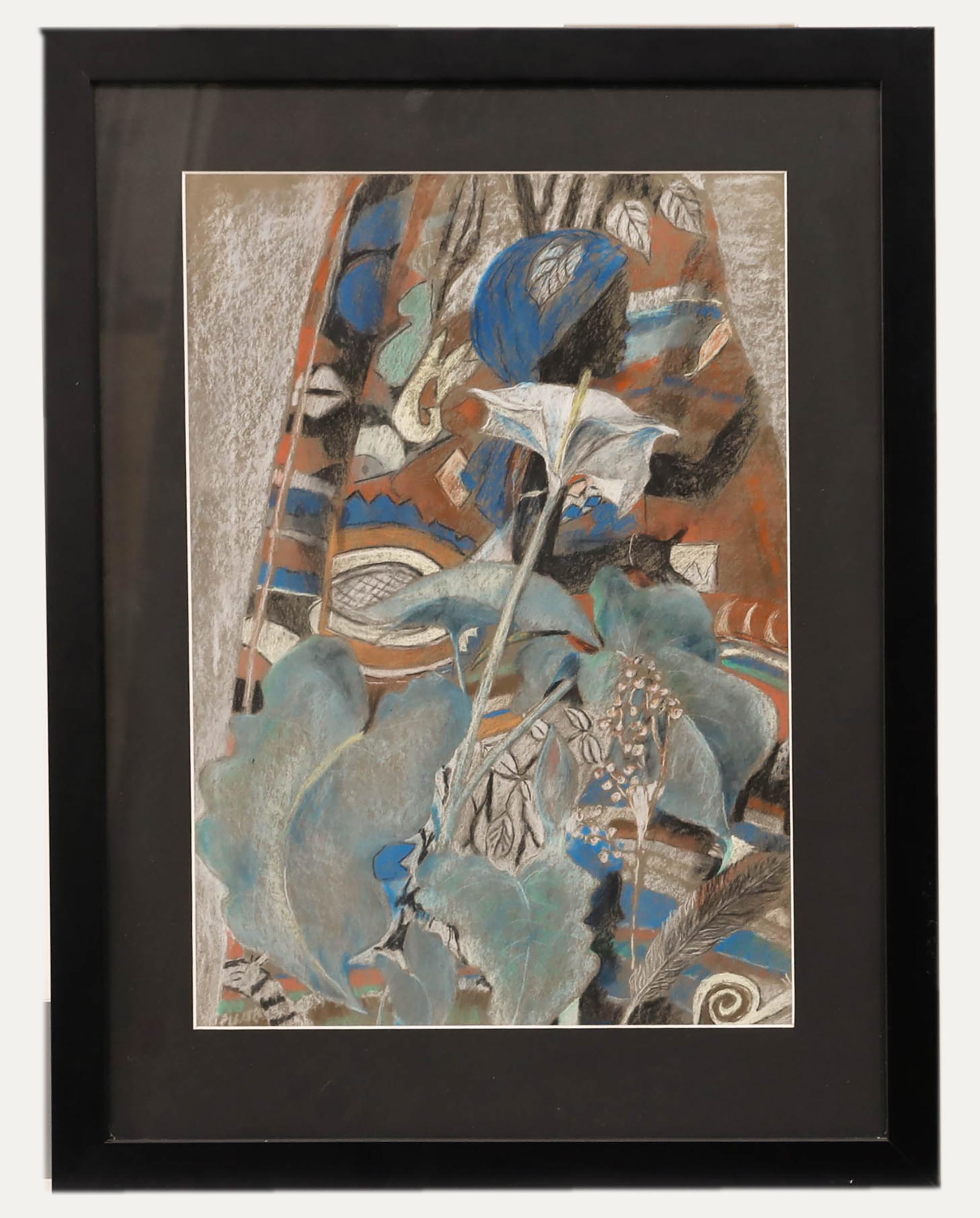 Unknown Still-Life - Framed 20th Century Pastel - Patterns From Nature