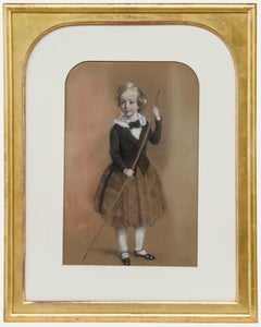 Antique British School Late 19th Century Pastel - Portrait of a Young Boy