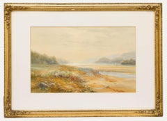1912 Acuarela - La playa al atardecer