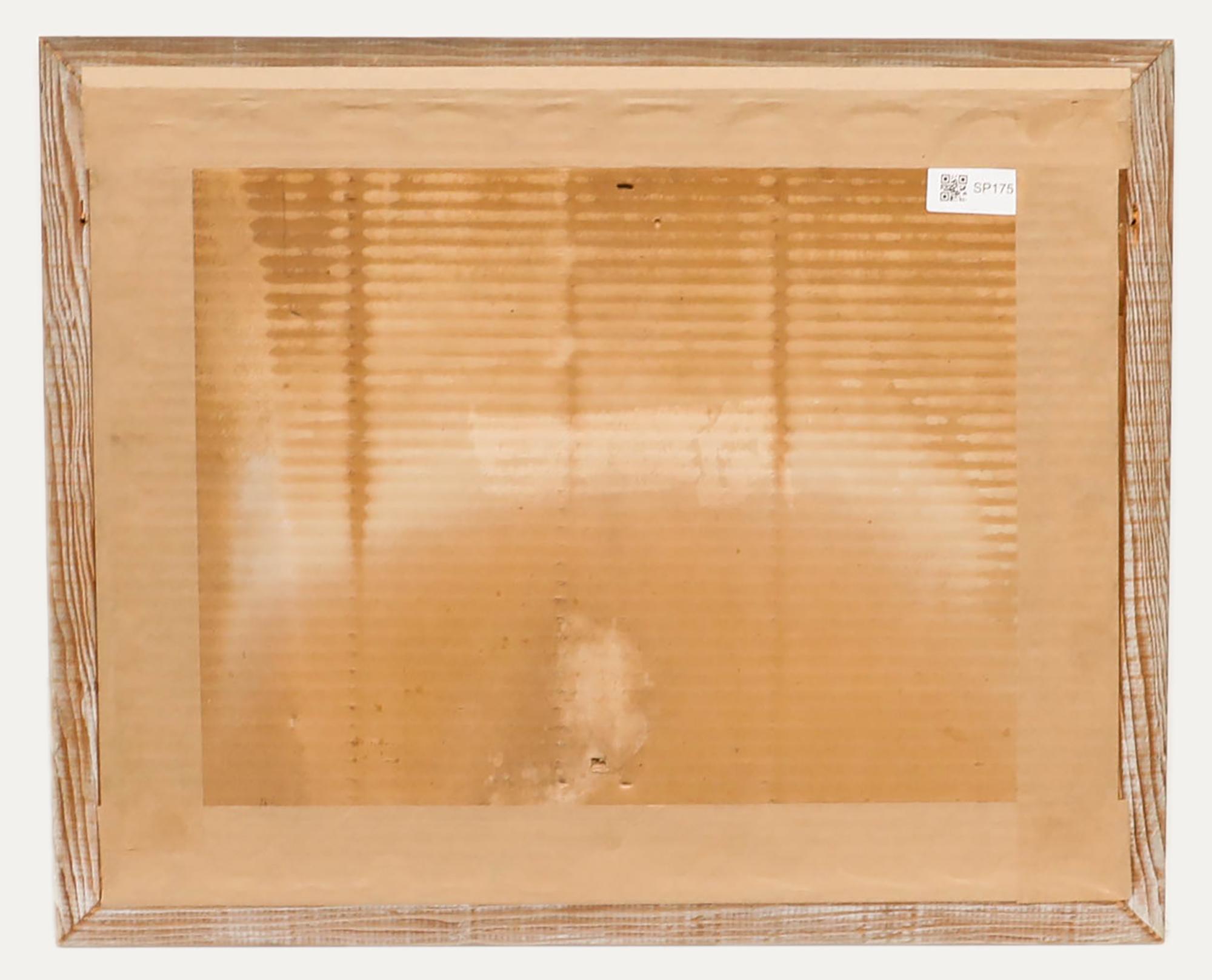 Dessin à la plume et à l'encre encadré du milieu du 20e siècle - Débroussaillage de bois - Marron Landscape Art par Unknown