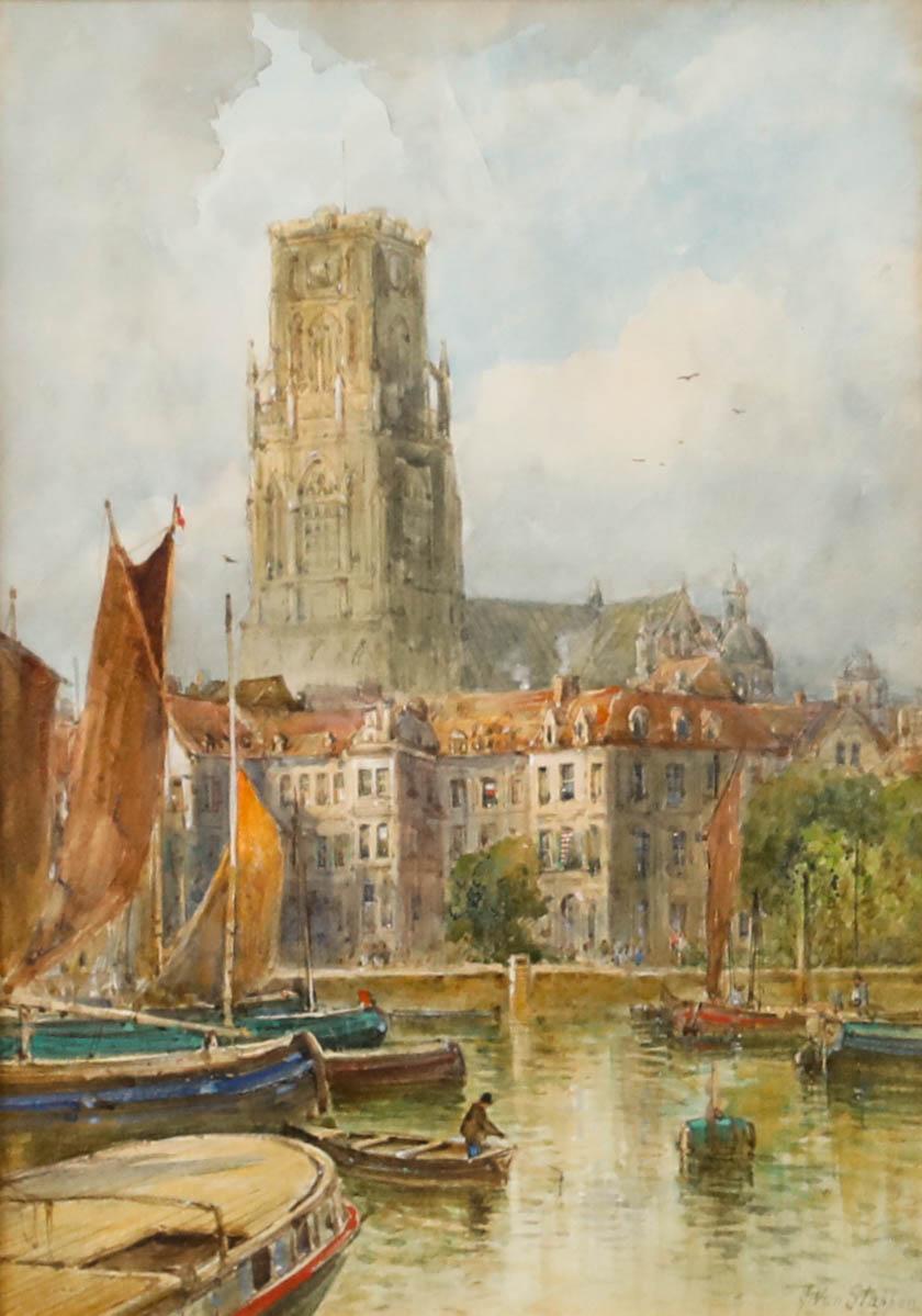 J. Van Stappen - École néerlandaise  Aquarelle du 20e siècle, Rotterdam - Art de Unknown