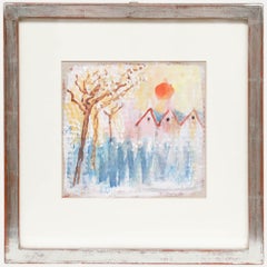 Fritz Brunner (1908-1996) - Framed 1980 Gouache, Sun Over the Blossoms
