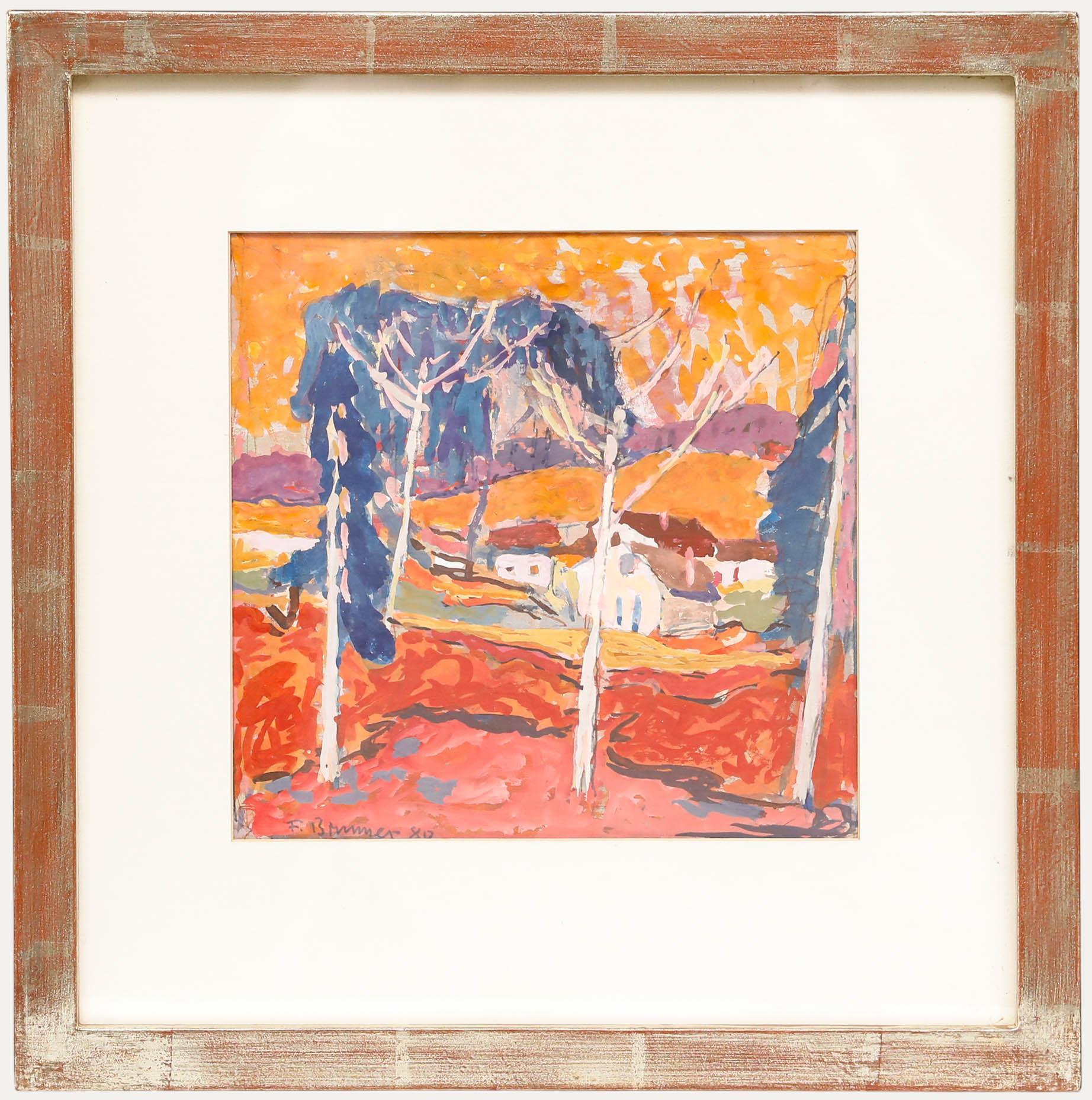 Fritz Brunner (1908-1996) - Gerahmte Gouache, The Village in Summer, 1980