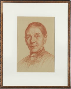 Edward Ridley (1883-1946) - 1917 Sanguine, edwardianisches Porträt
