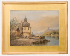 Thomas Sewell Robins (1810-1880) - Aquarelle du milieu du 19e siècle, On the Rhine