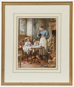 Joseph Clark (1834-1926) - Framed Watercolour, Mother's Cooking