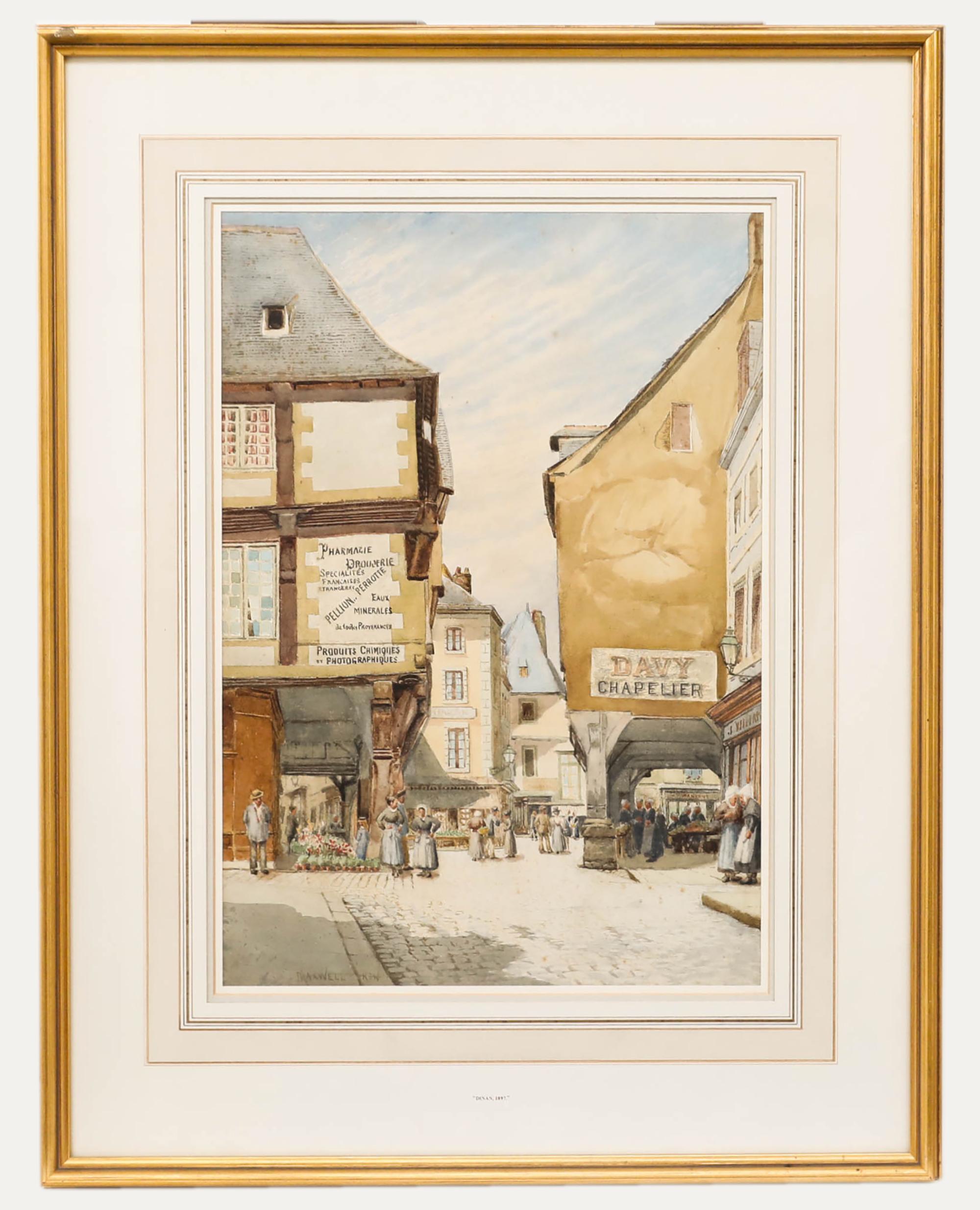 Hamilton Maxwell RWS (1830-1923) - Framed  Watercolour, Dinan, 1897