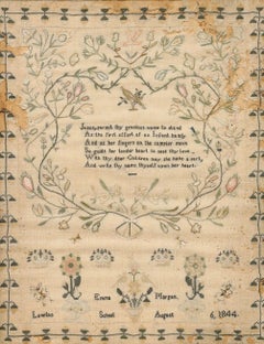 Emma Morgan  - 1844 Embroidery, Sampler