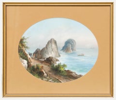 Emmanuel Meuris (1894-1969)  Gouache des frühen 20. Jahrhunderts, Faraglioni, Italien